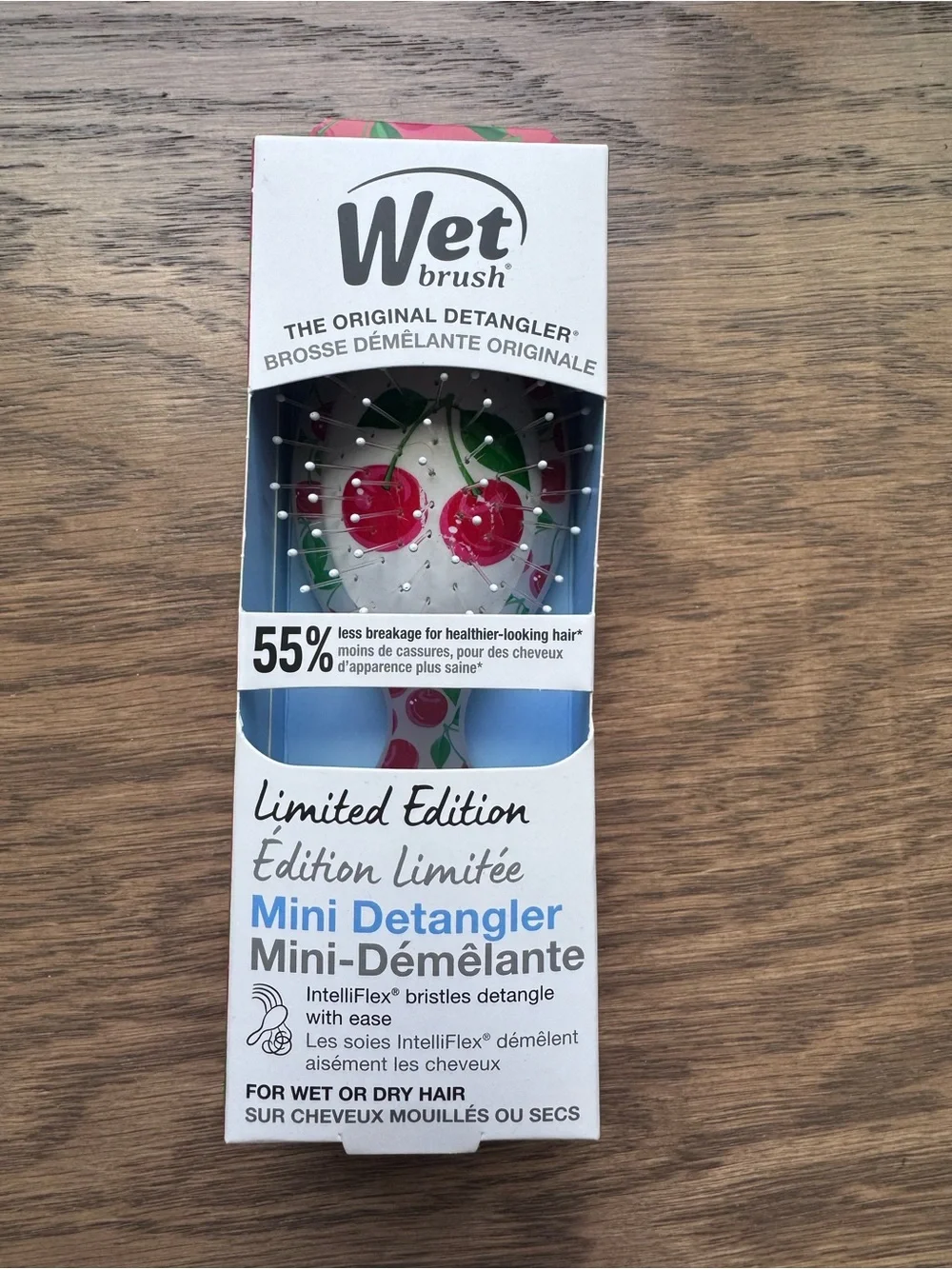 Wet Brush Mini Detangler Hair Brush Cherry Print (Tutti Fruitti)